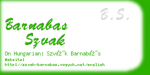 barnabas szvak business card